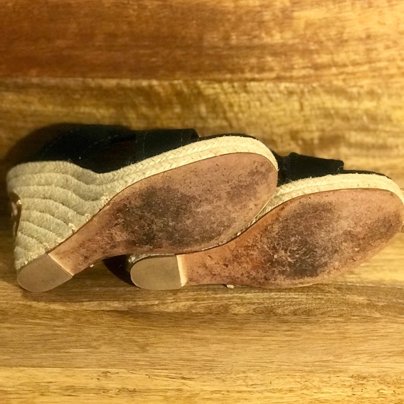 Tory Burch- Kristen, Black Fabric Canvas Wedge - Picture 6 of 8